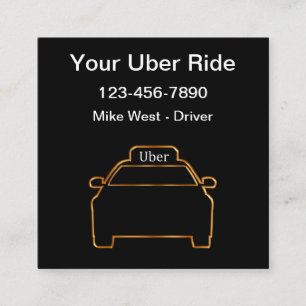 Elegantes einzigartiges Uber-Fahrer Ride-Hailing Quadratische Visitenkarte