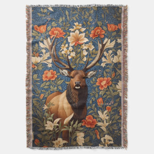 Elegantes-Elch-William-Morris-inspiriertes Floral Decke