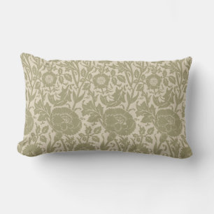 Elegantes elegantes Beige Taupe Blumenmuster Lendenkissen