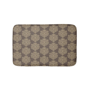 Elegantes elegantes goldfarbenes Damastmuster Badematte
