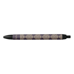 Elegantes elegantes goldfarbenes Damastmuster Kugelschreiber