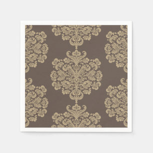 Elegantes elegantes goldfarbenes Damastmuster Serviette