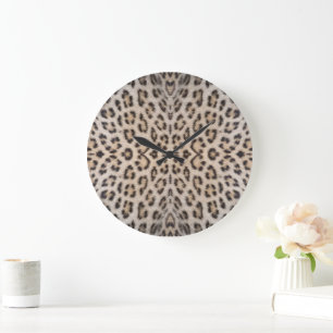Elegantes, elegantes Leopardenmuster Große Wanduhr