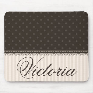 Elegantes Elfenbein-fertigen beige Brown-Tupfen Mousepad