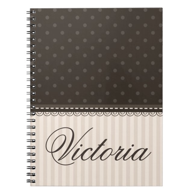 Elegantes Elfenbein-fertigen beige Brown-Tupfen Notizblock (Vorderseite)