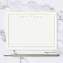 Elegantes Elfenbein-Gold-Minimalistisches Zweirahm