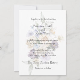 Elegantes Elfenbein, Lavendel & Blauer 12x18 einla Einladung