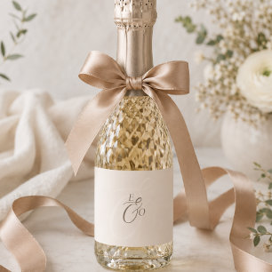 Elegantes Elfenbein-Monogramm Gedämpfte braune Hoc