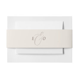 Elegantes Elfenbein-Monogramm-Kokos-Hochzeit Einladungsbanderole