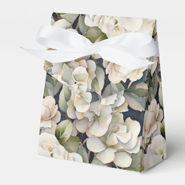 Elegantes Elfenbein, rosa grüne Marine, Aquarellbl Geschenkschachtel (Vorderseite)