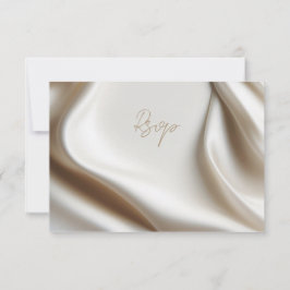 Elegantes Elfenbein-Satin-uAwg mit Essensauswahl RSVP Karte