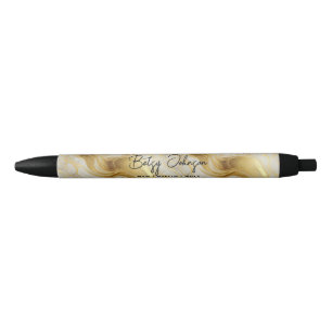 Elegantes Elfenbein und Gold marmoriert Kugelschreiber