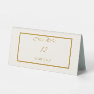Elegantes Elfenbein und Gold Tischaufsteller
