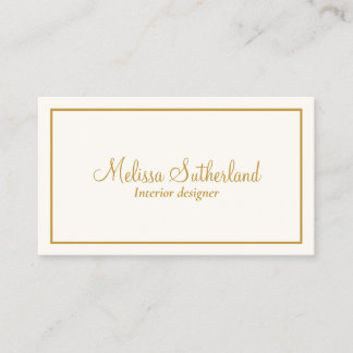 Elegantes Elfenbein und Gold Visitenkarte