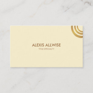 Elegantes Elfenbein- und goldbraunes Metalldesign Visitenkarte
