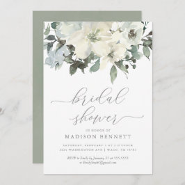 Elegantes Elfenbeinküste und blumengeschmücktes Br Einladung