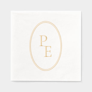 Elegantes Emblem Doppeloval Luxus Modernes Monogra Servietten Mit Folie