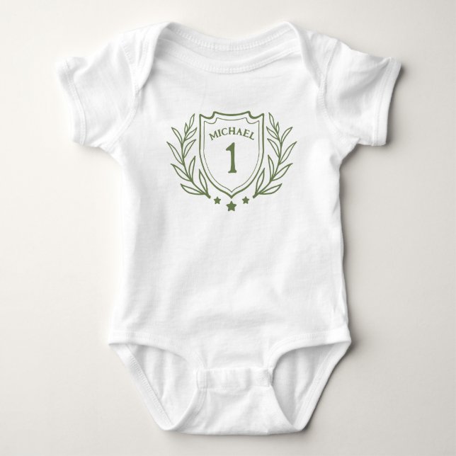 Elegantes Emblem für das Personalisierte Baby zum  Baby Strampler (Vorderseite)