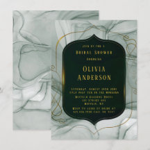 Elegantes Emerald Green Gold Frame Brautparty