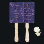 Elegantes Emerald Lila Eucalyptus Wedding Program Fächer<br><div class="desc">Eleganter Emerald Lila Eucalyptus Wedding Program Hand Fan, Plum Blätter mit moderner Goldskriptabdeckung auf der Lila Marmor-Agrobase, sieht luxuriös aus. Vollständig anpassbar. Besuchen Sie meinen Laden, um mehr Hochzeitszeug für dieses Design zu sehen! Für weitere Anpassungen klicken Sie bitte auf den Link "Weitere Anpassung" und verwenden Sie unser Design-Tool, um...</div>