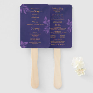 Elegantes Emerald Lila Eucalyptus Wedding Program Fächer