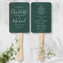 Elegantes Emerald Modern Script Wedding Program