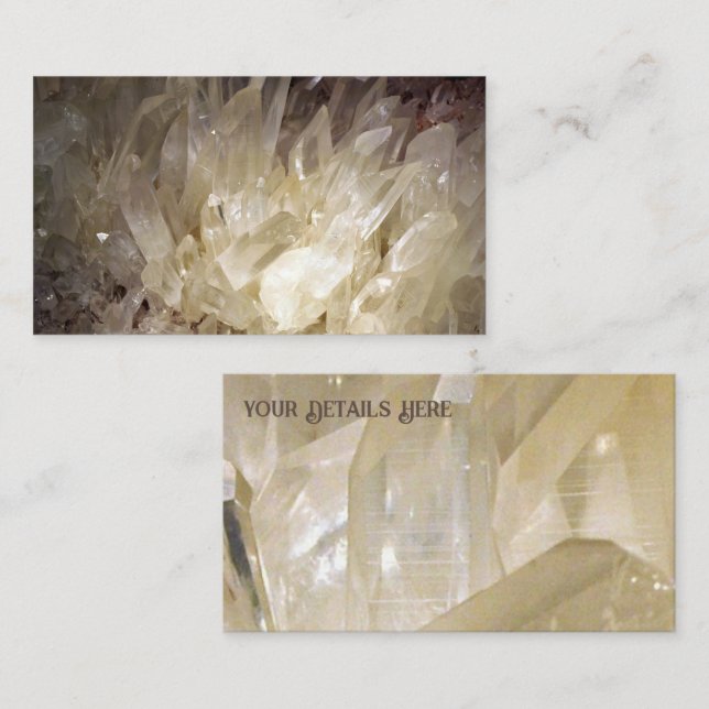 Elegantes Energy Graphic Clear Quarz Visitenkarte (Vorne/Hinten)