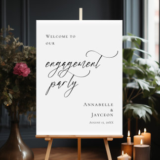 Elegantes Engagement Party Foto willkommen Poster
