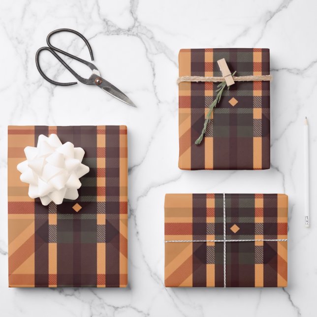 Elegantes Englisch Kariert: Ein ausgeklügelter Fol Geschenkpapier Set (Vorderseite)