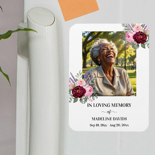Elegantes Erinnerungsfoto mit Blumen Magnet