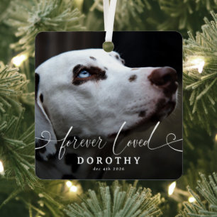 Elegantes Erinnerungsfoto von Ihrem Haustierhund W Ornament Aus Metall