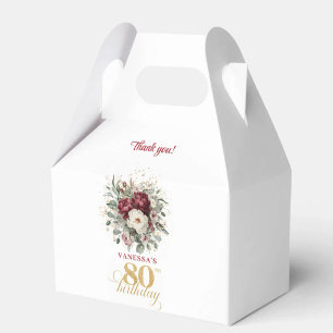 Elegantes Errötend Burgunder 80. Geburtstagsgesche Geschenkschachtel