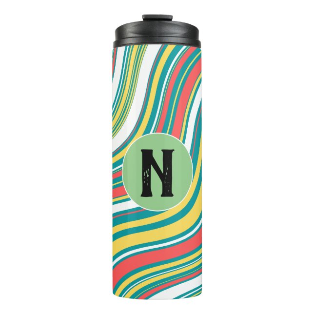 Elegantes erstes, modernes, farbenfrohes Muster Gr Thermosbecher (Vorderseite)