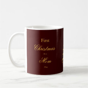 Elegantes erstes Weihnachten Mama Papa Goldene Tan Kaffeetasse