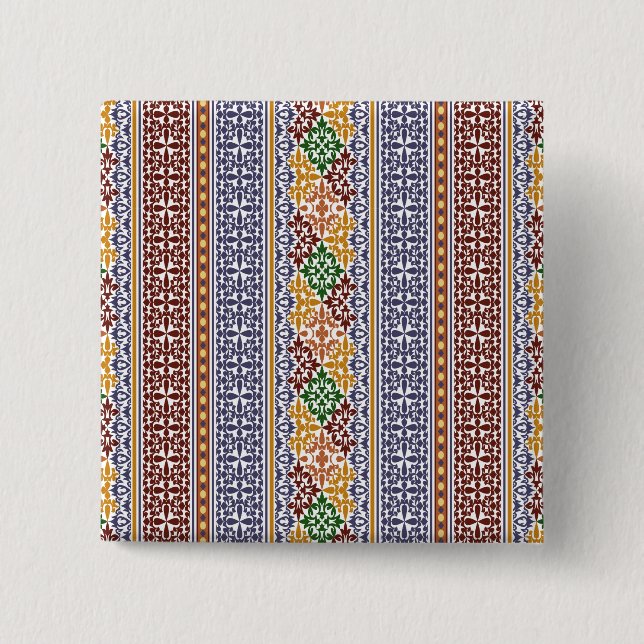 elegantes ethnisches Muster Button (Vorderseite)
