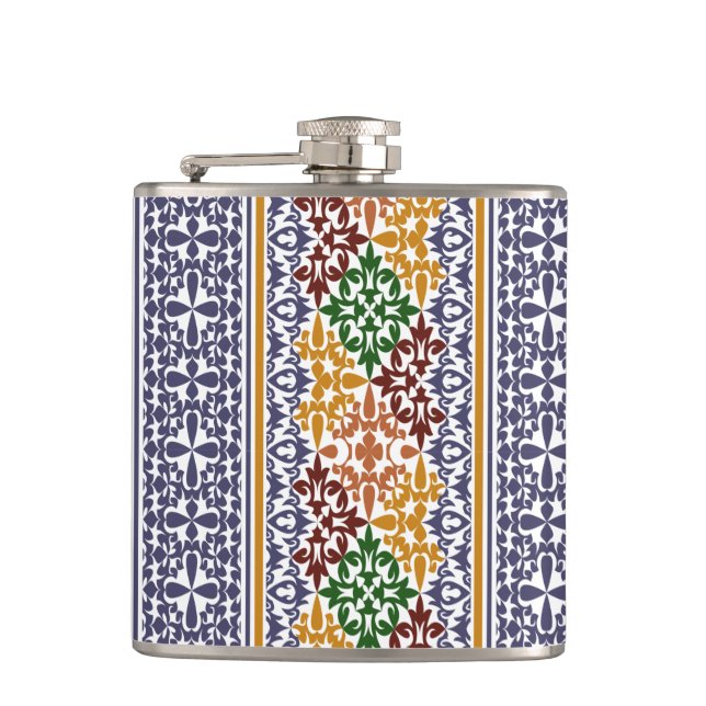 elegantes ethnisches Muster Flachmann (Vorderseite)