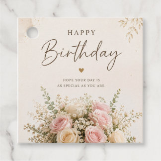 Élégantes étiquettes de cadeau de joyeux anniversa
