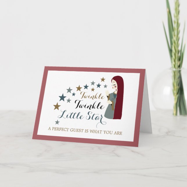Élégantes Étoiles en chute, Merci de Baby shower (Devant)