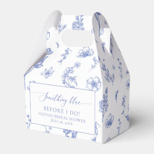 Elegantes Etwas Blaues vor meiner Bridal Shower Geschenkschachtel