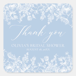 Elegantes Etwas Blue Brautparty Vielen Dank Quadratischer Aufkleber