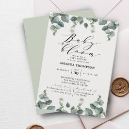 Elegantes Eucalyptus Baby in Bloom Baby Shower Einladung