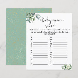 Elegantes Eucalyptus-Blätter Baby Name Race-Spiel