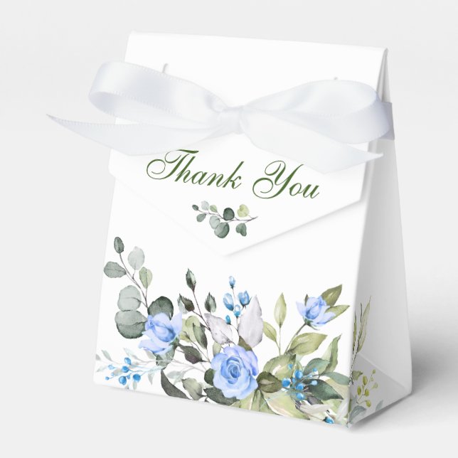 Elegantes Eucalyptus Blue Rose Brautparty Geschenkschachtel (Vorderseite)