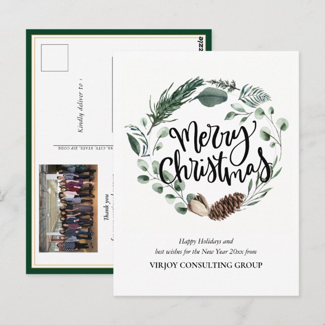 Elegantes Eucalyptus Pine Cone Foliage Business Postkarte (Vorne/Hinten)