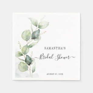 Elegantes Eukalyptus-Aquarell-Brautparty-Papier Serviette