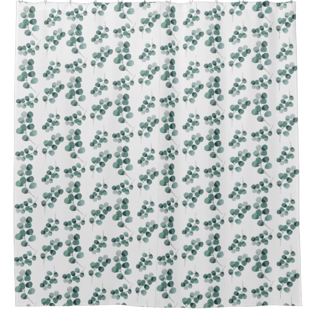 Elegantes Eukalyptus-Blätter Duschvorhang (Vorderseite)