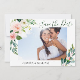 Elegantes Eukalyptus Blush Pink Blume Hochzeitsfes Save The Date