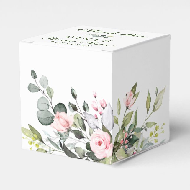 Elegantes Eukalyptus Blush Rose Brautparty Geschenkschachtel (Vorderseite)