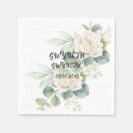 Elegantes Eukalyptus botanisches Foto Papa Napkin Serviette