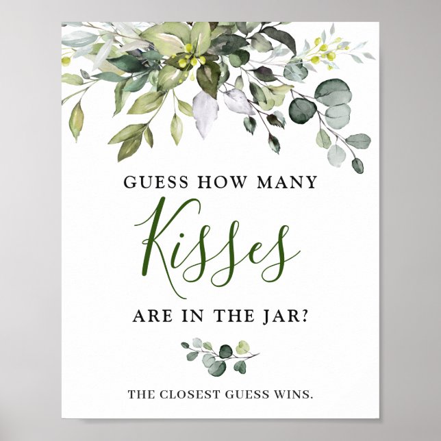 Elegantes Eukalyptus-Brautparty-Poster Poster (Vorne)